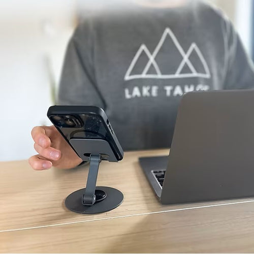 Support de téléphone de bureau réglable, pliable à rotation 360°