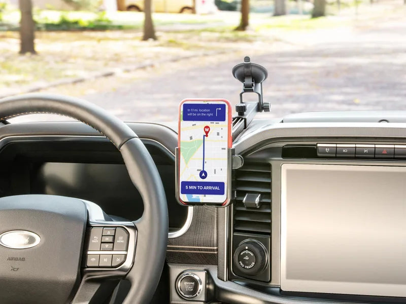 Support de téléphone voiture à ventouse pare‑brise avec bras réglables multi‑longueurs