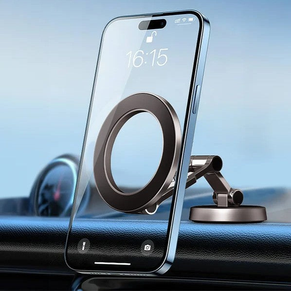 Support magnétique de téléphone voiture à bras multi‑articulations réglable pour tableau de bord