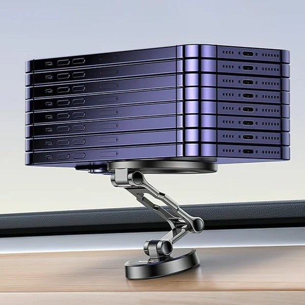 Support magnétique de téléphone voiture à bras multi‑articulations réglable pour tableau de bord